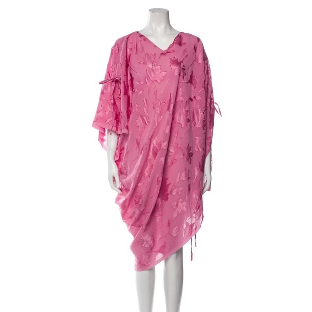 Nwt Prabal Gurung Pink Floral Poncho Kaftan Tunic Organic Bamboo Viscose S